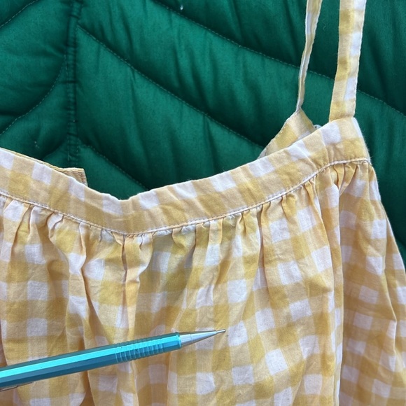 Acacia Swimwear Krista crop top tank top. Size S. Yellow Check plaid print. - Picture 6 of 8